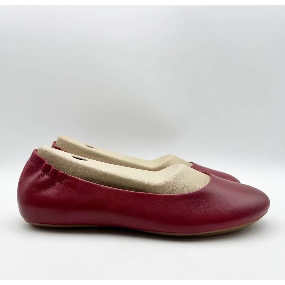 Dansko Womens Mollie Ballerina Flats EU 39 Size 8.5-9 Cherry Red Leather NWOB